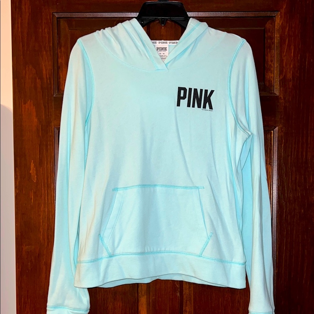 PINK Victoria Secret Aqua Hoodie *SIZE MEDIUM*